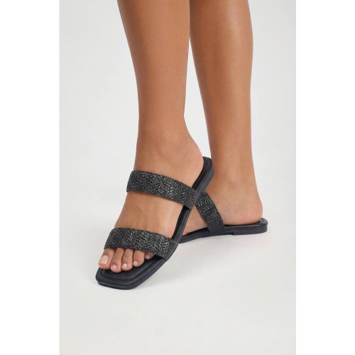 Sandales Mules À Double Bride Effet Crochet | Taille 39 - boohoo - Modalova