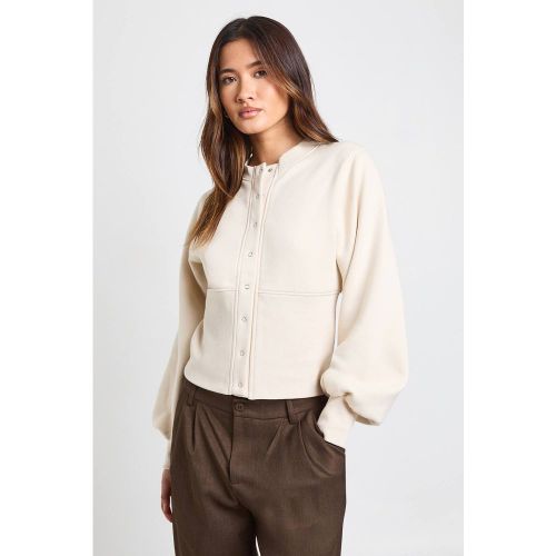 Sweat-shirt à Manches Bouffantes Taille Cintrée avec Boutons-Pression | Taille Medium - boohoo - Modalova