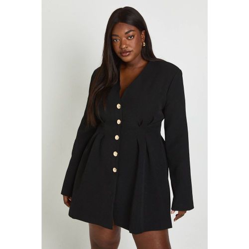 Robe Mini Cintrée À Manches Longues Sans Col | Taille 48 - boohoo - Modalova