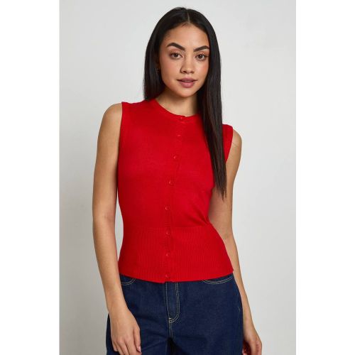 Haut Côtelé Boutonné À Ourlet Froncé | Taille Medium - boohoo - Modalova