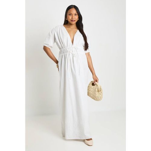 Robe Maxi De Maternité À Fronces Avec Nœud Devant | Taille 44 - boohoo - Modalova