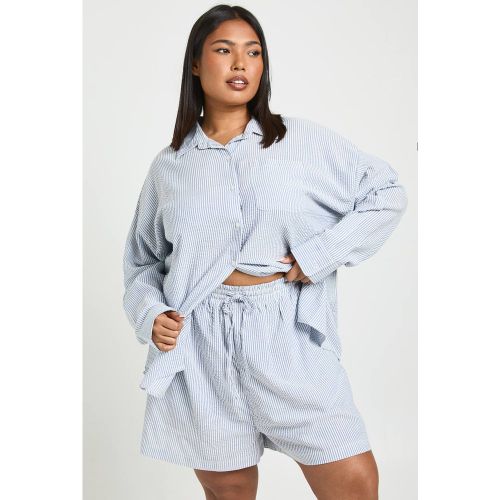 Short Ample À Rayures Tissées Grande Taille | Taille 48 - boohoo - Modalova