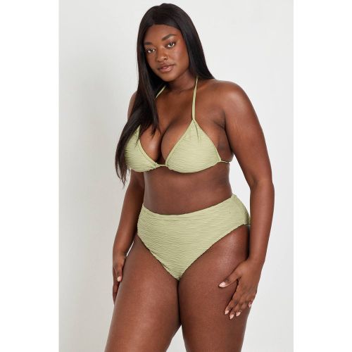 Ensemble Bikini Grande Taille Triangle Texturé Et Taille Haute | Taille 48 - boohoo - Modalova