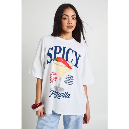 T-shirt Oversize Imprimé Margarita Épicée Devant | Taille XL - boohoo - Modalova