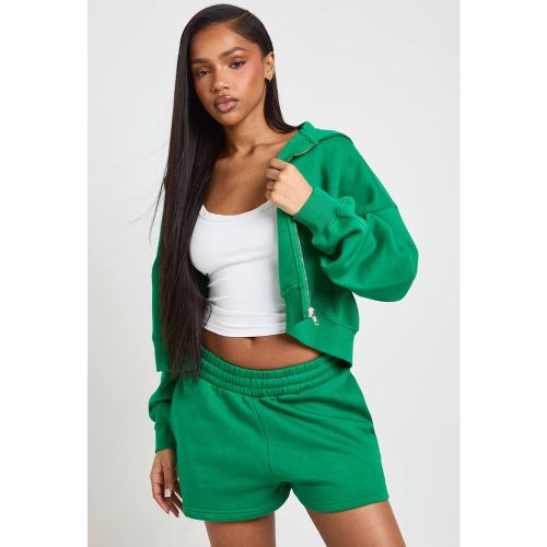 Short En Molleton Taille Haute Avec Cordon De Serrage Interne | Taille Medium - boohoo - Modalova