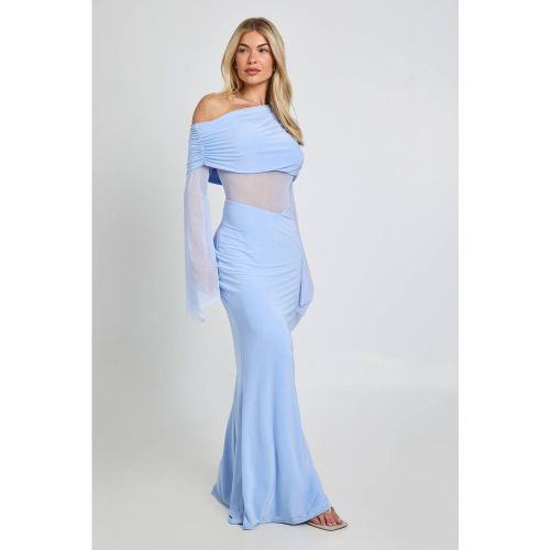 Robe Maxi Moulante À Manche Unique Avec Détail En Mesh Plissé | Taille 44 - boohoo - Modalova