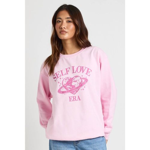 Sweat-shirt Oversize Imprimé Ère De L'amour De Soi | Taille Medium - boohoo - Modalova