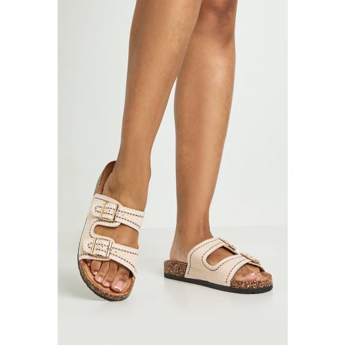 Sandales À Double Boucle En Synthétique Avec Détails De Couture | Taille 36 - boohoo - Modalova