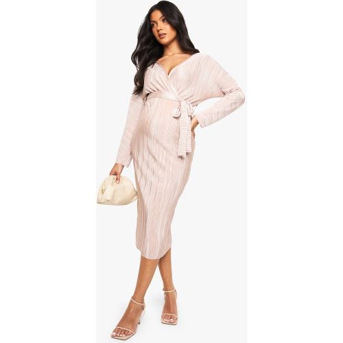 Robe Midi Plissée à Ceinture pour Maternité | Taille 44 - boohoo - Modalova