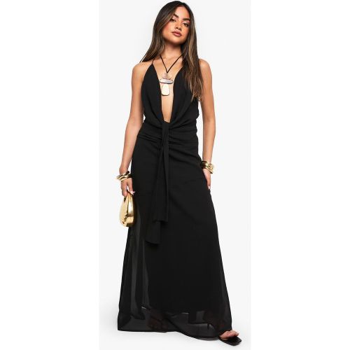 Jupe maxi en chiffon à ourlet déstructuré | Taille 40 - boohoo - Modalova