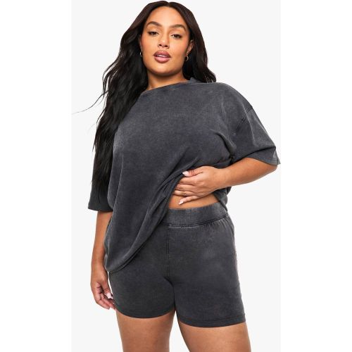 Short Cycliste Grande Taille Effet Délavé Acide | Taille 48 - boohoo - Modalova