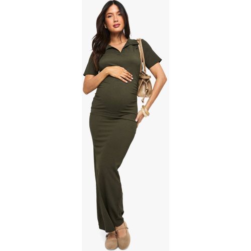 Robe maxi maternité texturée à détails boutons | Taille 46 - boohoo - Modalova