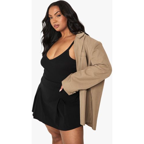 Skort à fente avant en bengaline Plus | Taille 56 - boohoo - Modalova