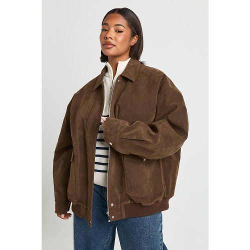 Veste bomber Plus Suède | Taille 46 - boohoo - Modalova