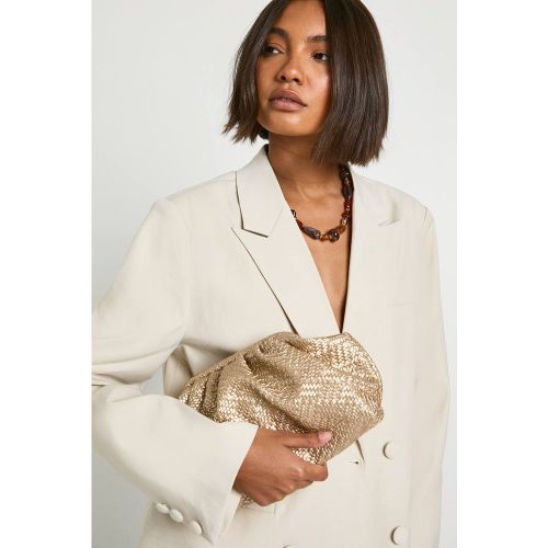 Femme Pochette texturée Doré - boohoo - Modalova