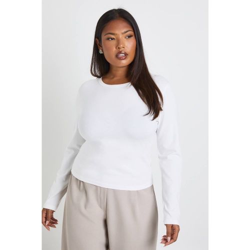 Plus Basic haut longline ajusté à manches longues | Taille 48 - boohoo - Modalova