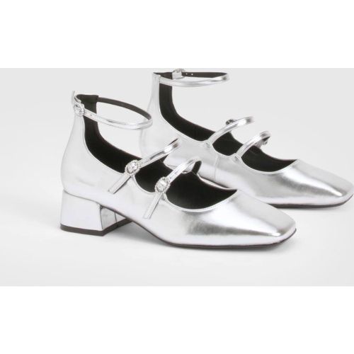 Chaussures Mary Jane à bout carré et trois brides | Taille 41 - boohoo - Modalova