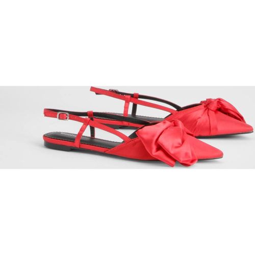 Ballerines Pointues Premium avec Détail Nœud | Taille 40 - boohoo - Modalova