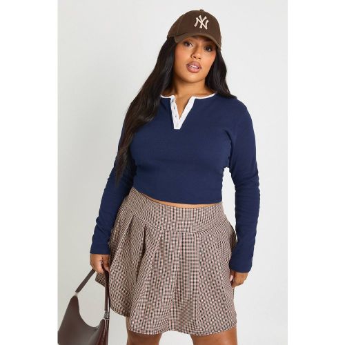 Jupe plissée à carreaux Plus Check | Taille 48 - boohoo - Modalova