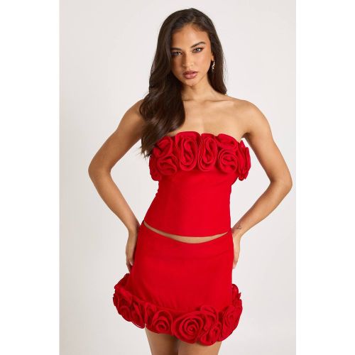 Jupe mini à garniture rosette | Taille 44 - boohoo - Modalova