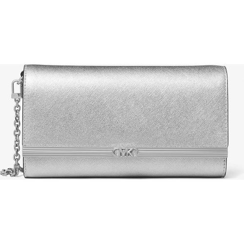 MK Grande pochette Mona en cuir saffiano métallisé - Michael Kors - MICHAEL Michael Kors - Modalova