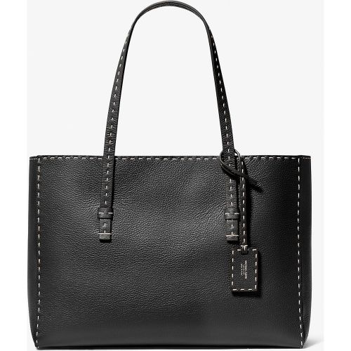 MK Cabas Sharon en cuir grainé cousu à la main - Michael Kors - MICHAEL KORS COLLECTION - Modalova
