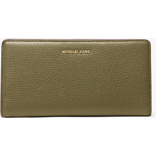 MK Grand portefeuille Bryant en cuir grainé avec bouton-pression sur le devant - Michael Kors - MICHAEL Michael Kors - Modalova