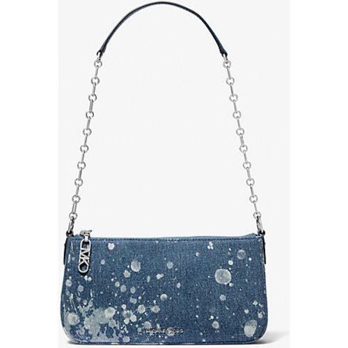 MK Pochette Empire de taille moyenne en denim à effet éclaboussures et à maillons - Michael Kors - MICHAEL Michael Kors - Modalova