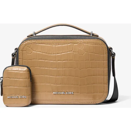 MK Sac à bandoulière Hudson en cuir effet crocodile en relief - Michael Kors - Michael Kors Mens - Modalova