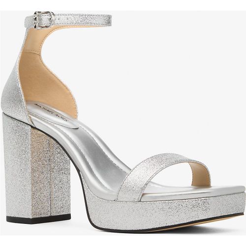 MK Sandale Merriam en cuir travaillé à paillettes et à semelle compensée - Michael Kors - MICHAEL Michael Kors - Modalova