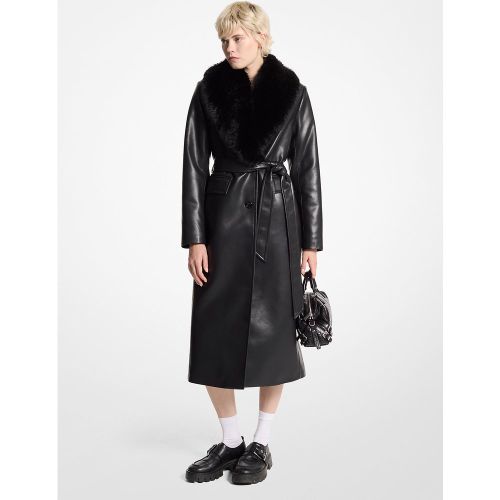 MK Manteau long à bordure en fausse fourrure - Michael Kors - MICHAEL Michael Kors - Modalova