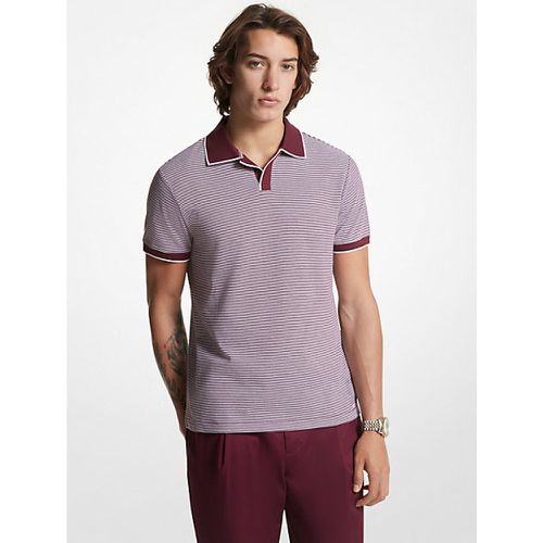 MK Polo rayé en mélange de coton - - Michael Kors - Michael Kors Mens - Modalova