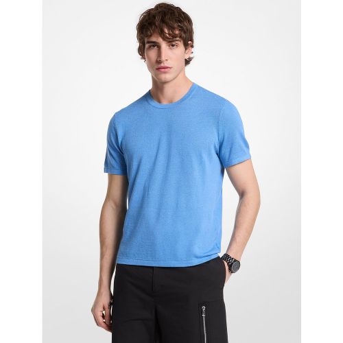 MK T-shirt en lin et coton - Michael Kors - Michael Kors Mens - Modalova