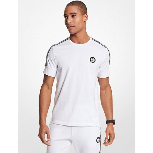 MK T-shirt en jersey de coton avec bande à logos - Michael Kors - Michael Kors Mens - Modalova