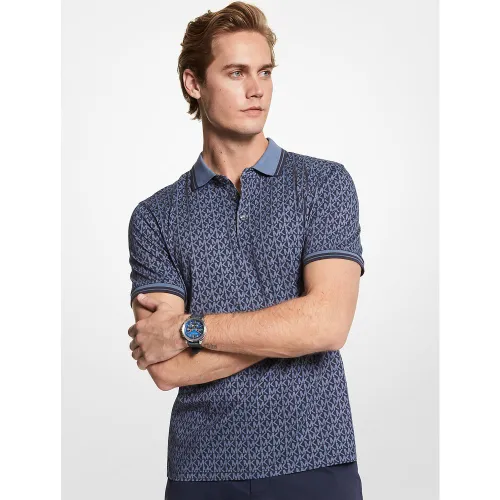 MK Polo Greenwich en jersey de coton à imprimé logo - Michael Kors - Michael Kors Mens - Modalova
