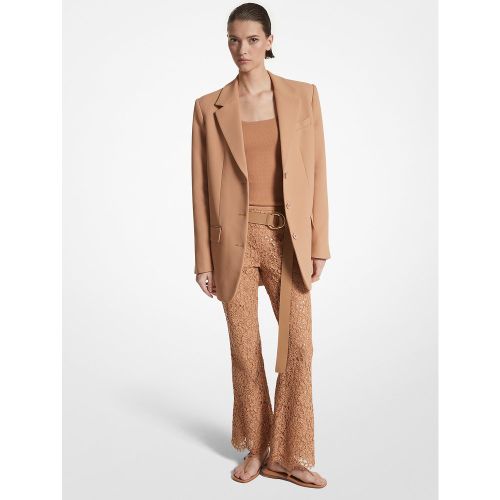 MK Blazer boyfriend en double crêpe sablé - Michael Kors - MICHAEL KORS COLLECTION - Modalova