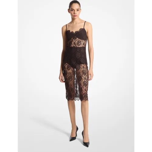 MK Robe à bretelles en dentelle fleurie - Michael Kors - MICHAEL KORS COLLECTION - Modalova