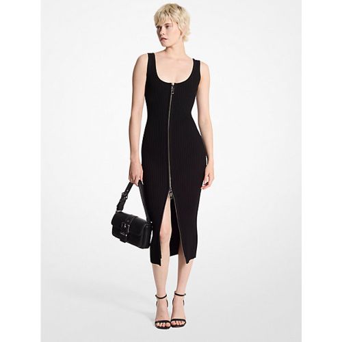 MK Robe en tricot extensible côtelé à fermeture zippée - Michael Kors - MICHAEL Michael Kors - Modalova