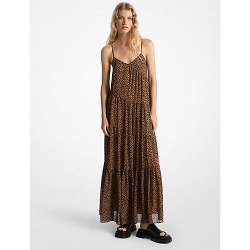 MK Robe longue à plusieurs niveaux en georgette à imprimé guépard - Michael Kors - MICHAEL Michael Kors - Modalova