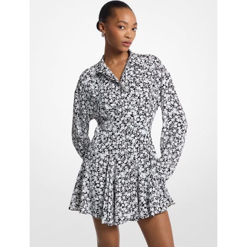 MK Robe chemise à fleurs en crêpe doublé de satin - Michael Kors - MICHAEL Michael Kors - Modalova