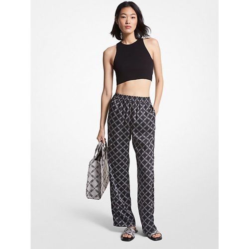 MK Pantalon de pyjama en satin à imprimé logo Empire - Michael Kors - MICHAEL Michael Kors - Modalova