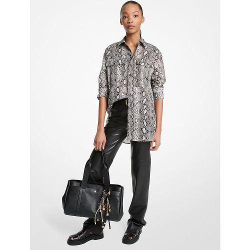 MK Chemise en linon de coton à imprimé serpent - Michael Kors - MICHAEL Michael Kors - Modalova