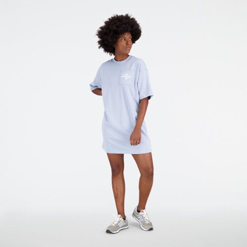 Essentials Stacked Logo French Terry Graphic Dress en , Cotton, Taille L - New Balance - Modalova