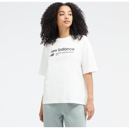 Linear Heritage Jersey Oversized T-Shirt en , Cotton Jersey, Taille 2XL - New Balance - Modalova