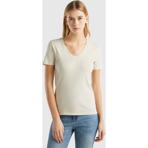 Benetton, T-shirt En Pur Coton Col V, taille L, - United Colors of Benetton - Modalova