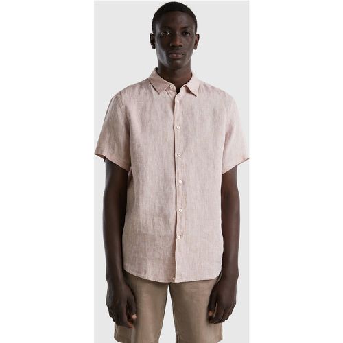 Benetton, Chemise À Manches Courtes 100% Lin, taille XXXL, - United Colors of Benetton - Modalova