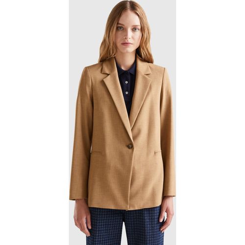 Louis Vuitton Wool Hopsack Belted Coat Beige Clair. Size 34