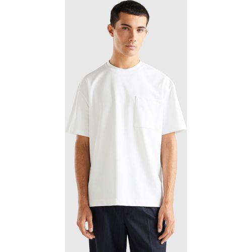 Benetton, T-shirt Oversize À Petite Poche, taille XS, Blanc - United Colors of Benetton - Modalova