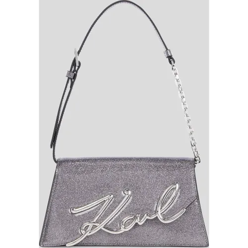 Sac Porté Épaule Medium Pailleté K/signature, , , Taille: X00 - Karl Lagerfeld - Modalova