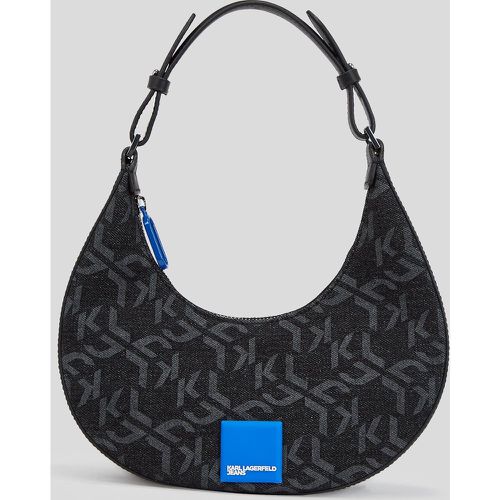 Petit Sac Demi-lune Porté Épaule Klj Monogram, , NOIR DÉLAVÉ avec imprimé façon all-, Taille: X00 - KL Jeans - Modalova